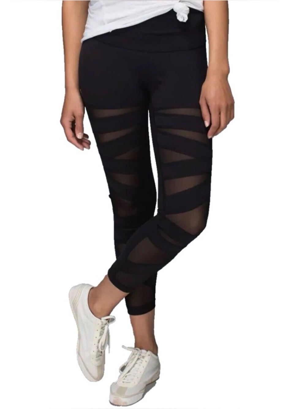 Lululemon High Times Pant Black Leggings size 4 Full On Luon Tech Mesh